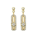 925 Silver 14ct Gold Plated Cubic Zirconia Set Stud Drop Earrings
