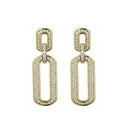 925 Silver 14ct Gold Plated Cubic Zirconia Set Stud Drop Earrings