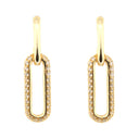 925 Silver 14ct Gold Plated Cubic Zirconia Set Stud Drop Earrings