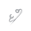 925 Sterling Silver Solid Cubic Zirconia Set Spanner Baby / Childrens Bangle