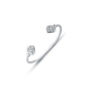 925 Sterling Silver Cubic Zirconia Set Heart Torque Baby / Childrens Bangle