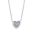 925 Silver Cubic Zirconia Set heart Necklace