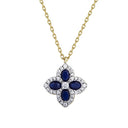 925 Silver 14ct Gold Plated Cubic Zirconia Set Clover Necklace