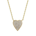 925 Silver 14ct Gold Plated Cubic Zirconia Set Heart Necklace