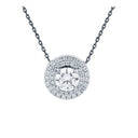 925 Silver Rhodium Plated Cubic Zirconia Set Cluster Necklace