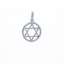 925 Sterling Silver Circle Star Of David Pendant