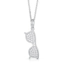 925 Silver Cubic Zirconia Set Sun Specs Pendant