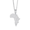 925 Silver Cubic Zirconia Set Africa Pendant