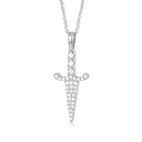 925 Silver Cubic Zirconia Set Dagger Pendant