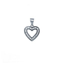 925 Silver Cubic Zirconia Set Heart Pendant