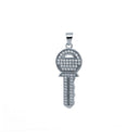925 Silver Cubic Zirconia Set Key Pendant