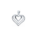 925 Silver Cubic Zirconia Set Heart Pendant