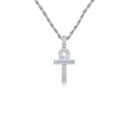 925 Silver Anc Style Baguette Cubic Zirconia Set Cross