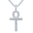 925 Silver Anc Style Baguette Cubic Zirconia Set Cross