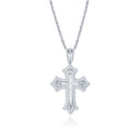 925 Silver Rhodium Plated Cubic Zirconia Set Cross