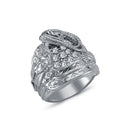 925 Silver Cubic Zirconia Set Saddle Ring