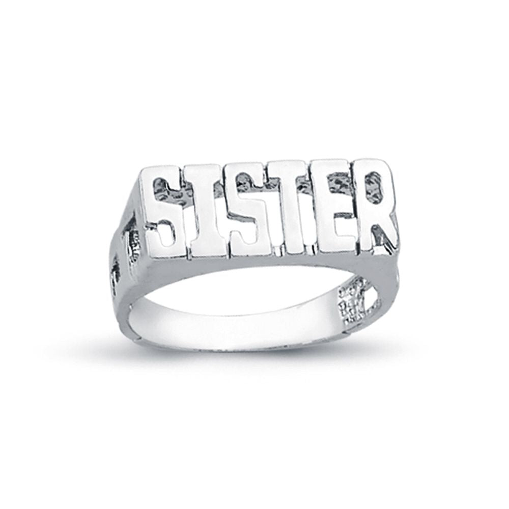 925 Silver Sister Ring Curb Shoulders
