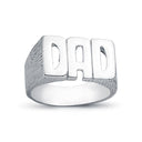 925 Silver Dad Ring Barked Shoulders