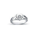 925 Silver Cubic Zirconia Set Heart Signet Ring