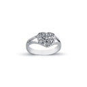 925 Silver Cubic Zirconia Set heart Signet Ring
