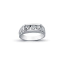 925 Silver Cubic Zirconia Set Trilogy Signet Ring