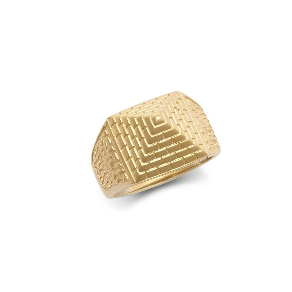 925 Silver Gold Plated Pyramid Ring 15.3mm