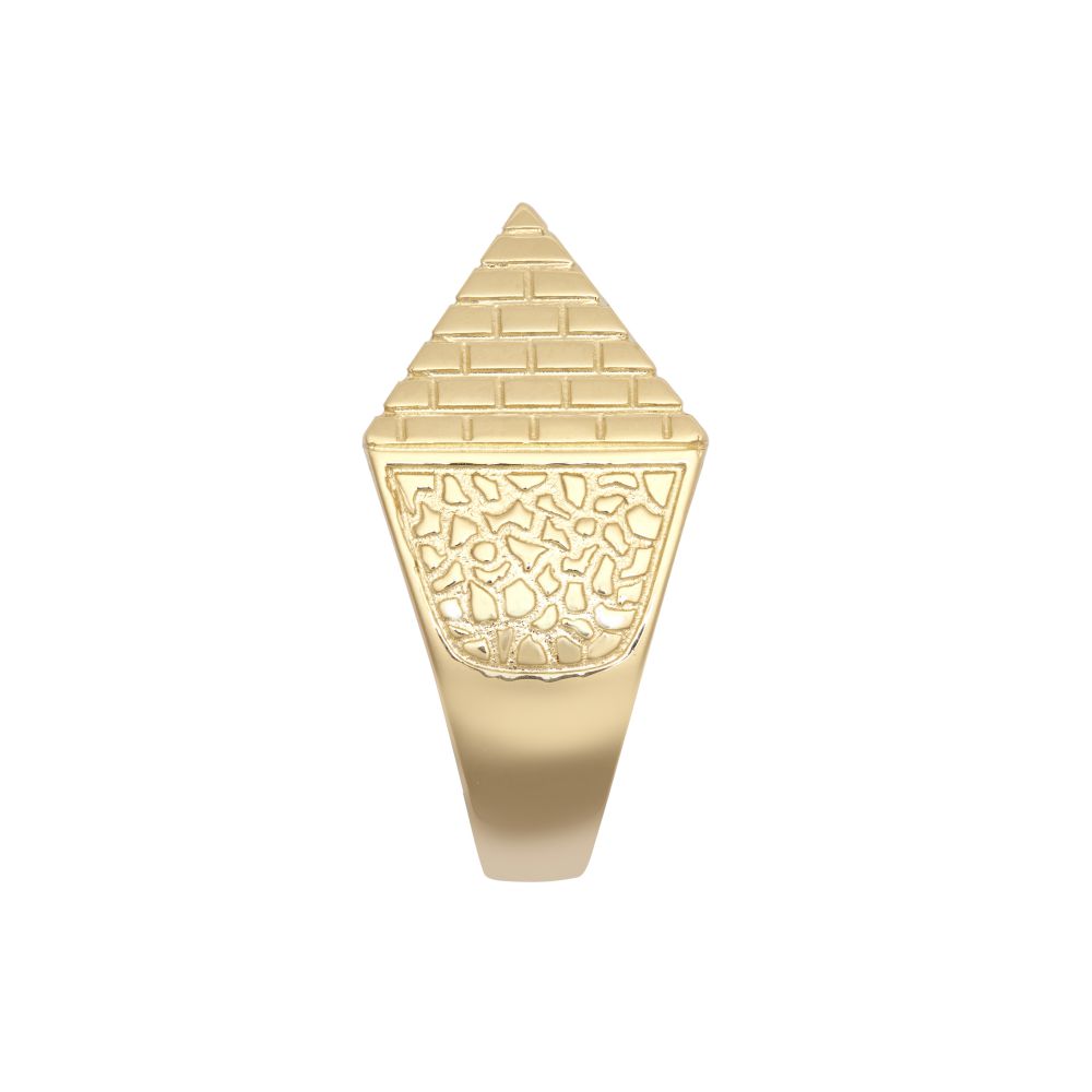925 Silver Gold Plated Pyramid Ring 17.8mm
