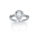 925 Silver Cubic Zirconia Pear Shape Ring