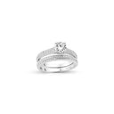 925 Silver Cubic Zirconia RBC and Half ET Set Rings