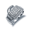 925 Silver Cubic Zirconia Set Boxing Glove Ring
