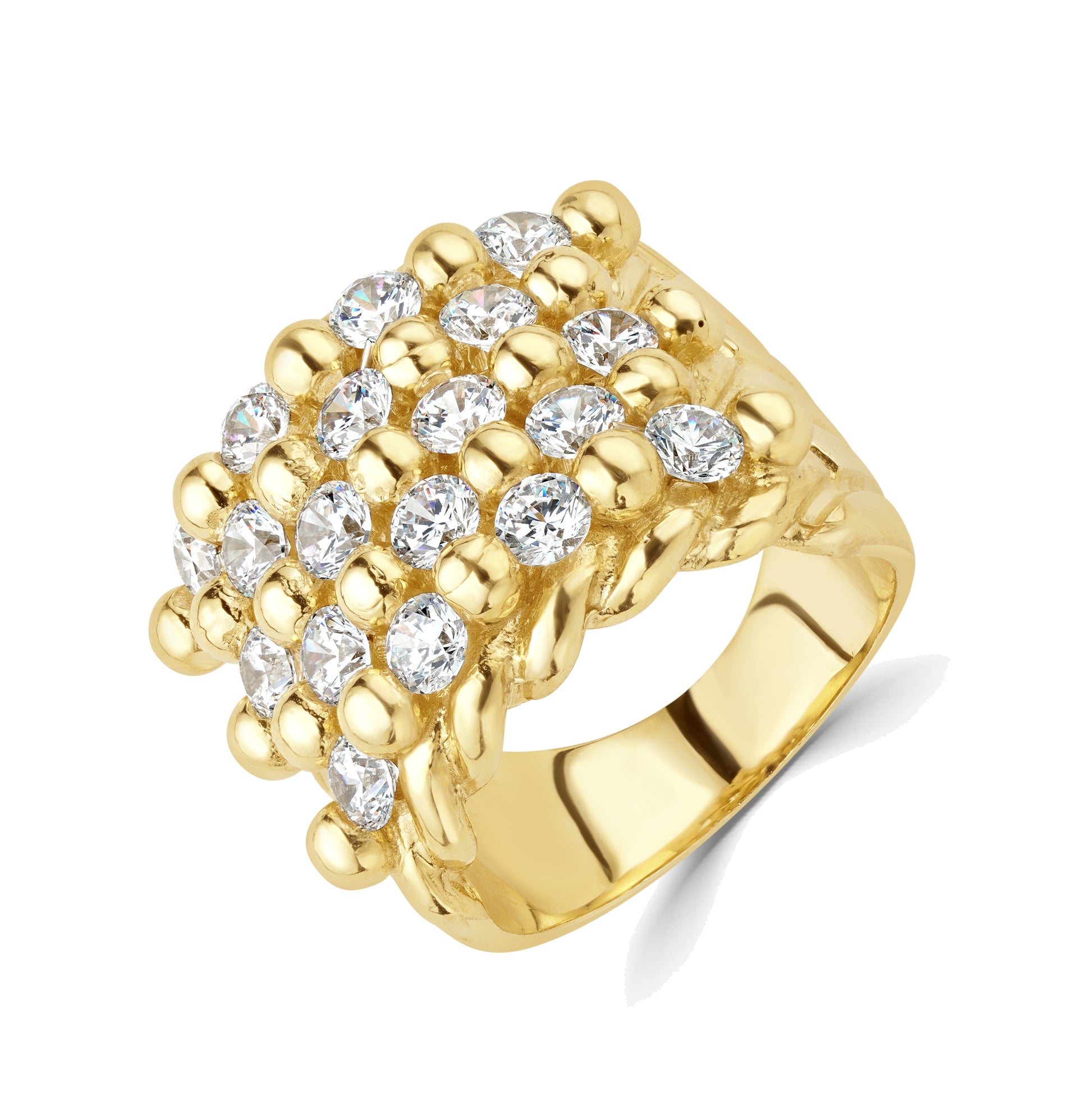 925 Silver Gold Plated Keeper Ring