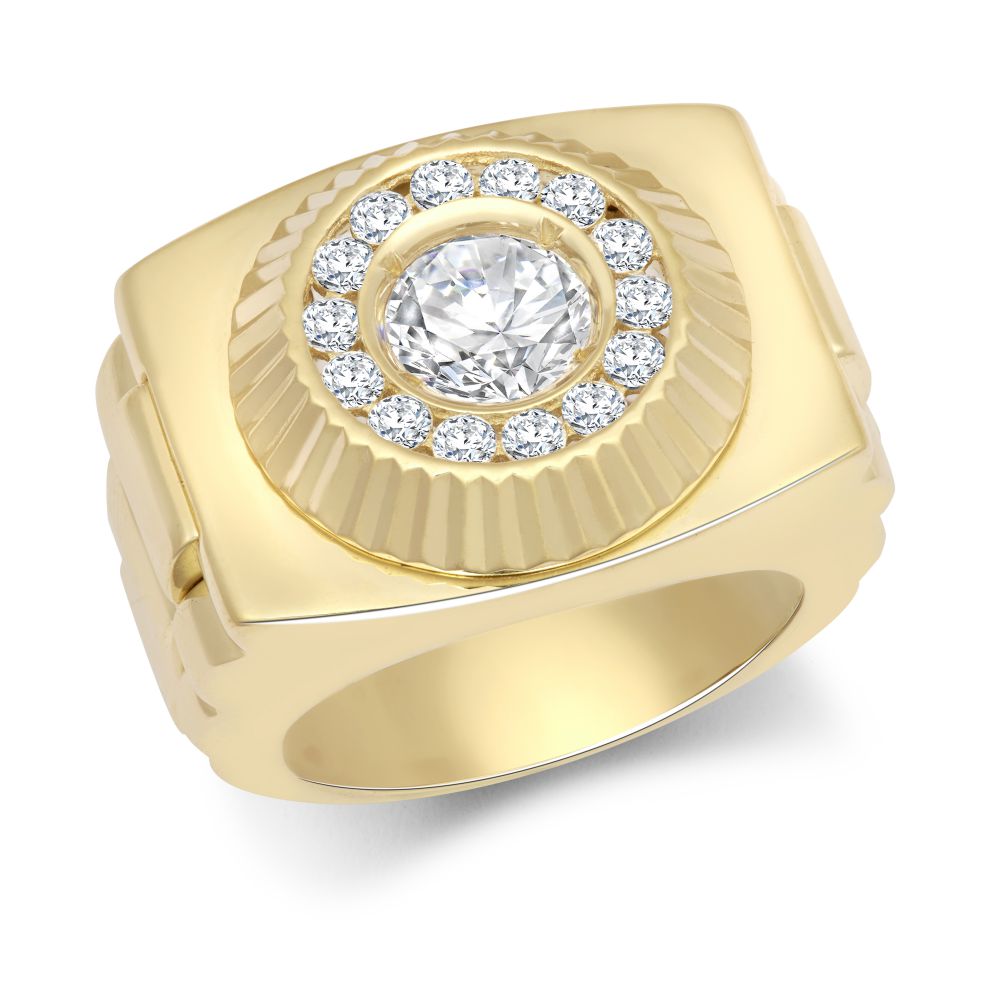 925 Silver Gold Plated Watch Bracelet Ring