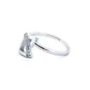925 Silver Rhodium Cubic Zirconia Set Twin Triangle Ring