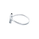925 Silver Rhodium Cubic Zirconia Set Twin Triangle Ring