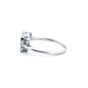 925 Silver Rhodium Cubic Zirconia Set Dress Ring