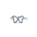 925 Silver Rhodium Cubic Zirconia Set Dress Ring