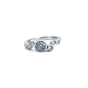 925 Silver Rhodium Cubic Zirconia Set Dress Ring