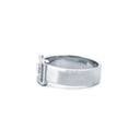 925 Silver Rhodium Cubic Zirconia Set Buckle Ring