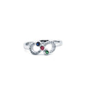 925 Silver Rhodium Cubic Zirconia Set Infinity Ring