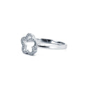 925 Silver Rhodium Cubic Zirconia Set Dress Ring