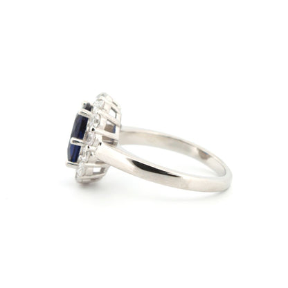 925 Silver Rhodium Cubic Zirconia Set Dress Ring