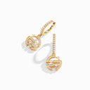 18 Karat Yellow Gold Diamond Huggie Earrings