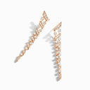 Rose Gold Diamond Long Drop Earrings