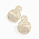 18K Gold Diamond Statement Earrings