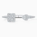 Lotus Open Bangle in 18K White Gold