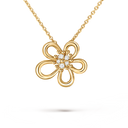Flowerlace Pendant in 18K Yellow Gold with Diamonds