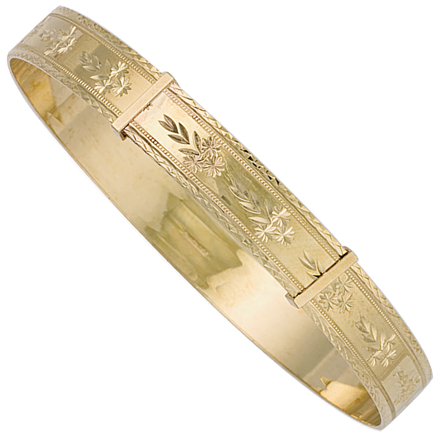 Yellow Gold 9mm D/C Expandable Slave Bangle - 9ct Gold