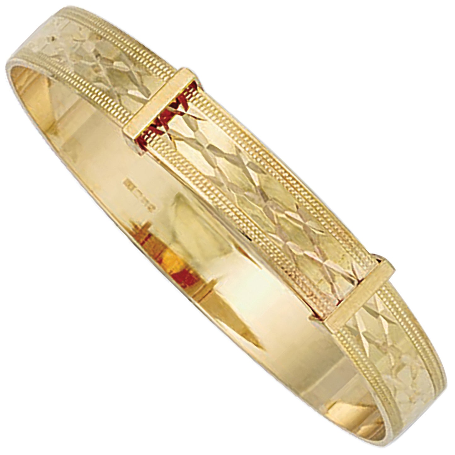 Yellow Gold D/C Baby Slave Bangle - 9ct Gold