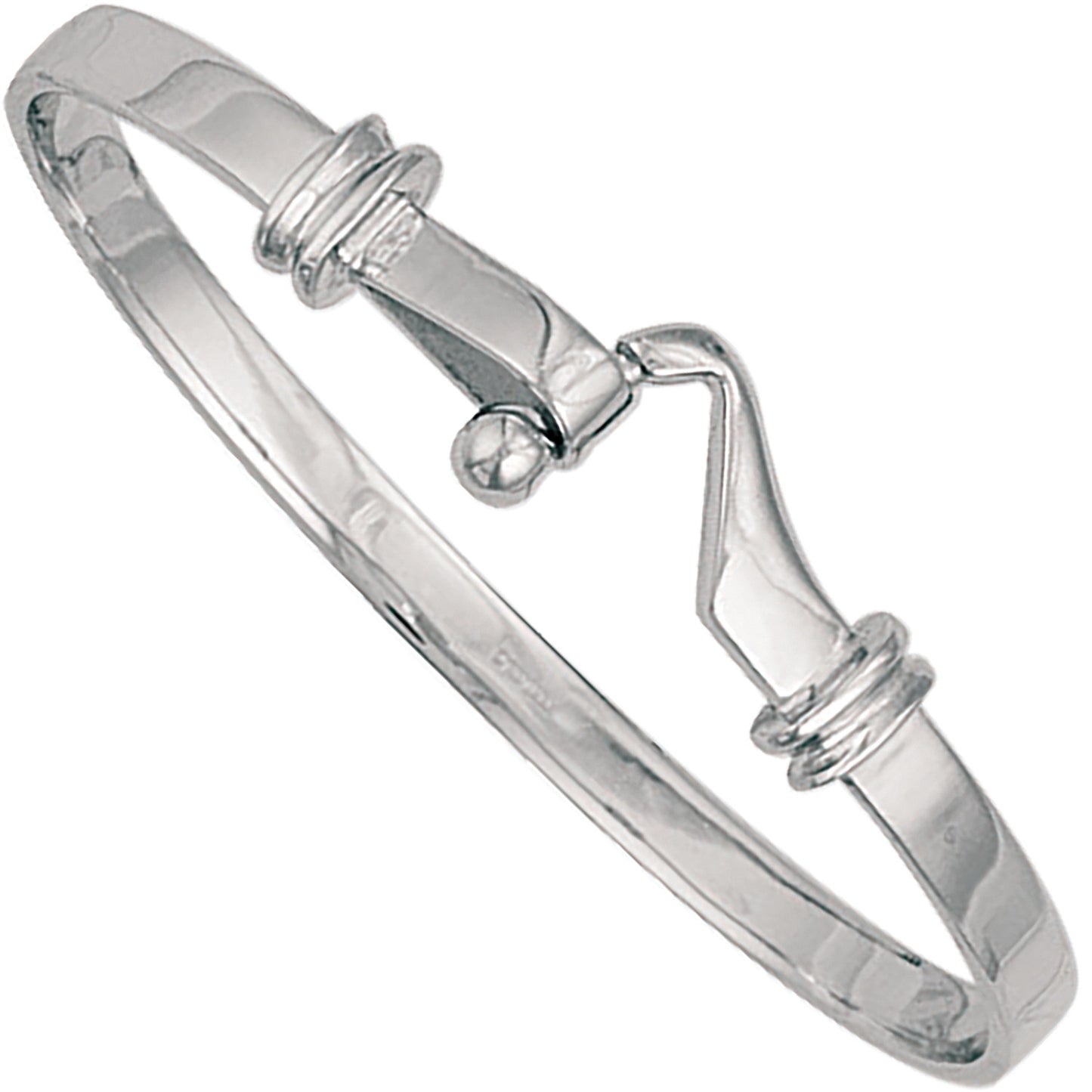 White Gold Baby Hook Bangle - 9ct Gold