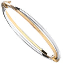 Yellow & White Gold Two Row Bangle With Greek Key Pattern